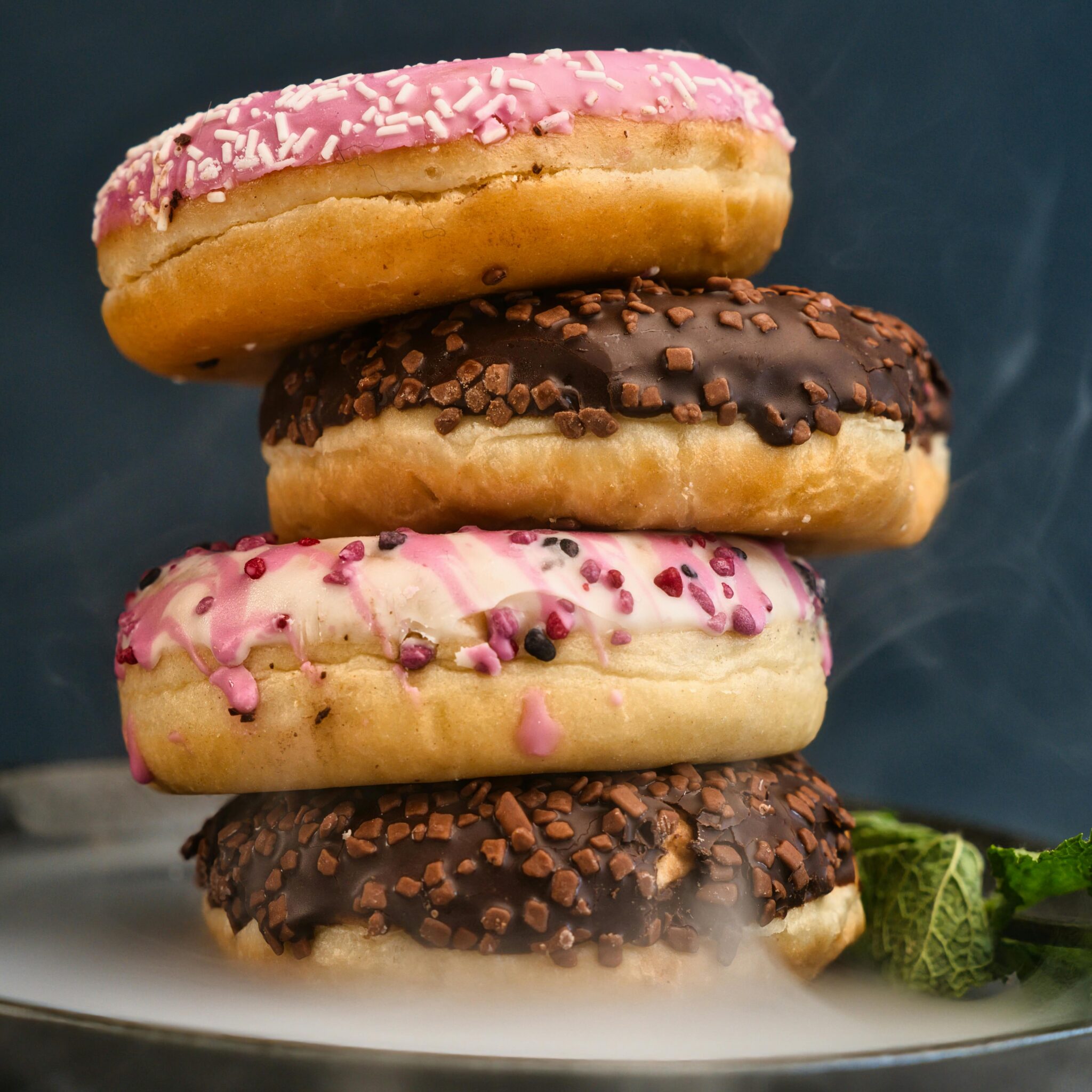 Stack of fresh donuts from local donut shops in Prince William County VA